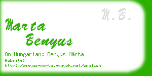 marta benyus business card